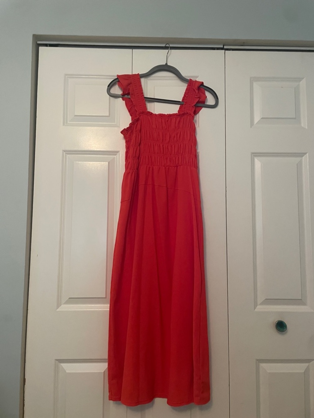 Redish/Orange Women’s ' Smocked Sundress
